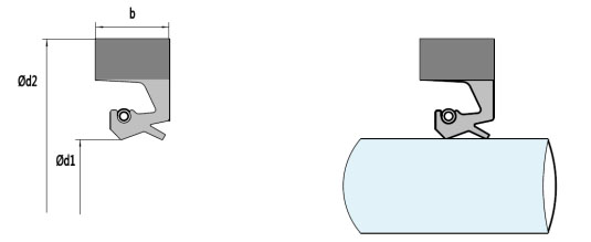 diagram of TJRF, main-vice lips seal for for double-fed wind turbine systems with double main shaft bearings